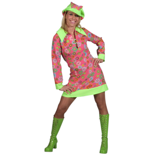 60's Robe Fleurs Rose
