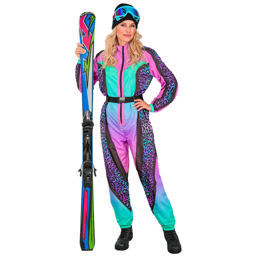 80's Retro Skipak Dame Luipaard Roze-Turquoise