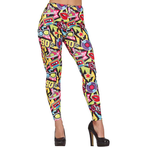 90's Leggings Multicolour Print
