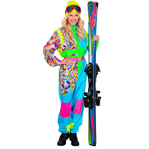 80's Rétro Combinaison de Ski Unisex Néon Turquoise-Verte