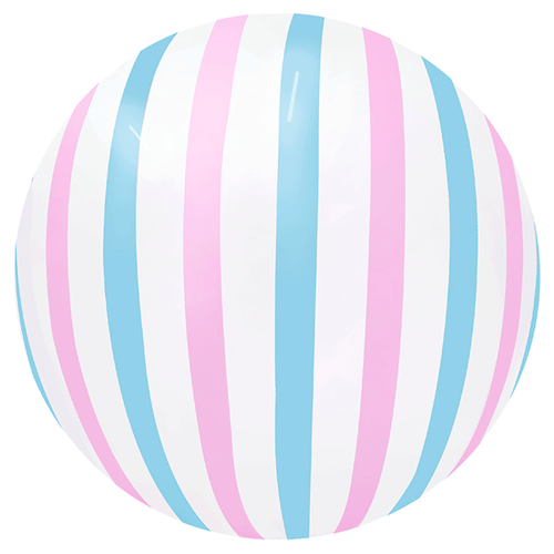 'Bubble Balloon' 18in stripe pink blue (40cm)