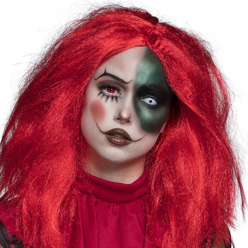 Lentilles Duo 3 Mois - Creepy Clown (rouge & blanc)