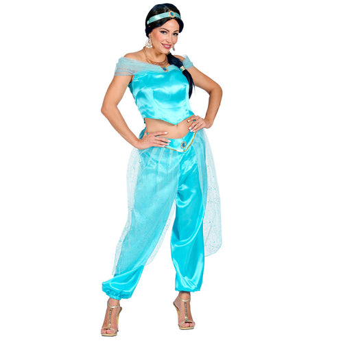 Arabische Prinses Jasmine Turquoise Dame Kostuum
