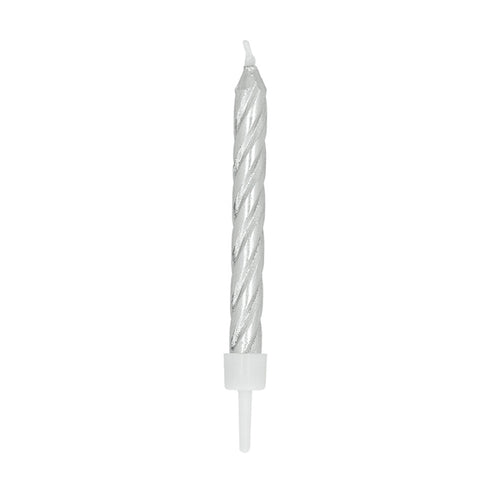 16 Bougies et Décoration de Gâteau "Happy Birthday" Argent