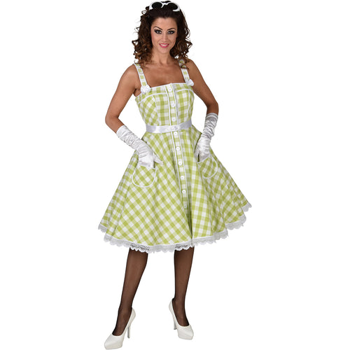 50's Damesjurk Groen-Wit