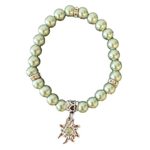 Armband Oktoberfest Parels Edelweiss Groen