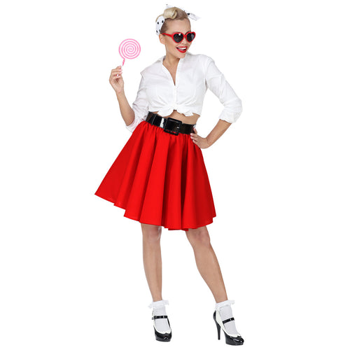 50's Rock 'n Roll Jupe Rouge (TU)