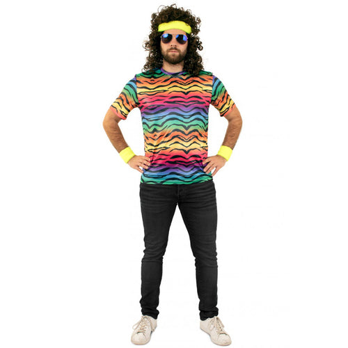 80's T-Shirt Tigre Neon Multicolour (unisex)