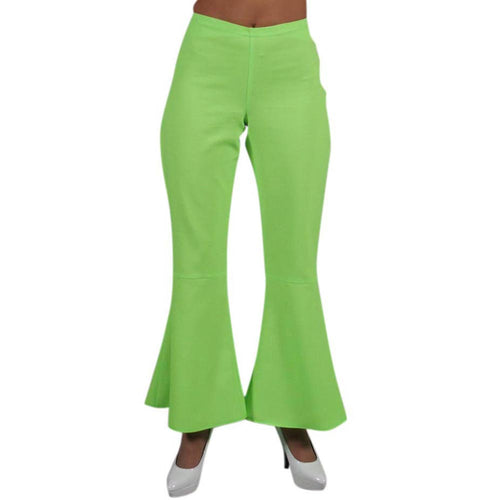 70's Pantalon Disco Femme Vert Néon M