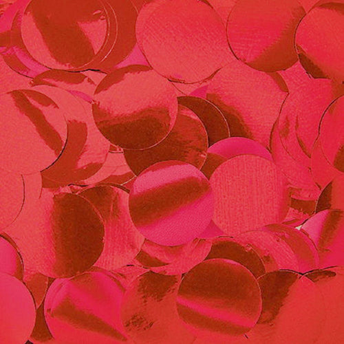 Ballons Confetti 1cm Rond - Métallique Rouge (15gr)