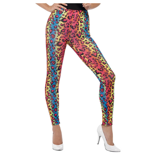 80's Legging Luipaard Neon Multicolour