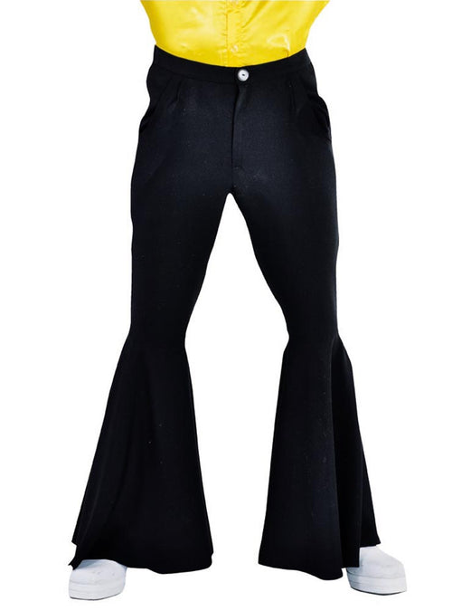 70's Broek Hippie Disco Heer Deluxe Zwart