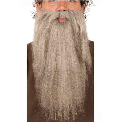 Barbe longue ondulés gris