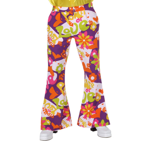 60's Pantalon Hippie Homme Flower Power
