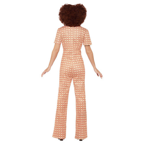 70's Authentiek Oranje Jumpsuit Dame Kostuum