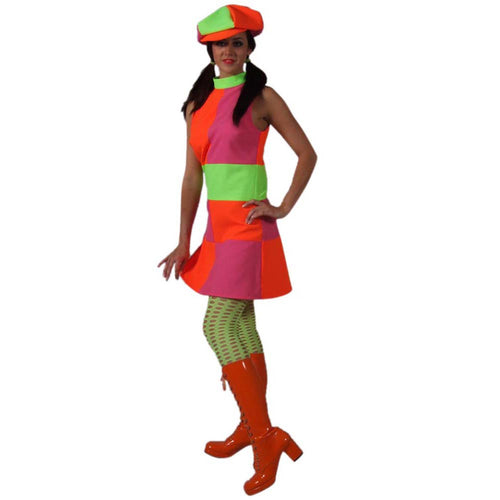 70's Robe Fluo avec Casquette