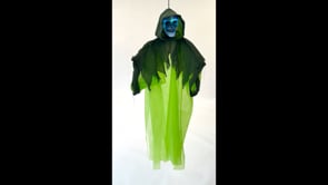 Décoration Halloween: Squelette Phantôme Vert avec Lumière (120cm)