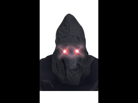 Masker met Kap Onzichtbaar Gezicht LED-licht Ogen Rood