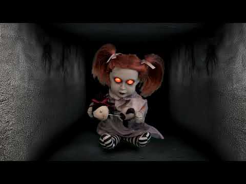 Halloween Decoration: Ghost Doll with Bear - light, sound & motion (26cm)