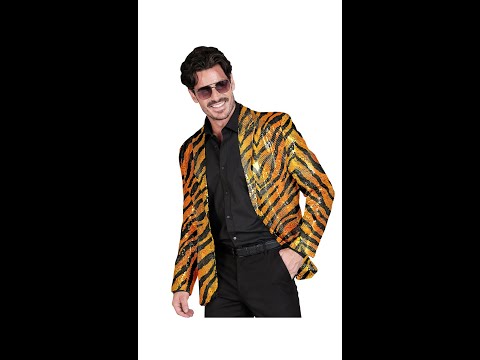 Party Fashion Men's Jacket Sequins Tiger
