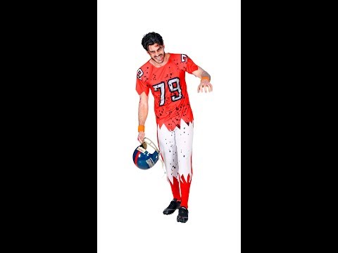 Zombie American Football Speler Heer Kostuum