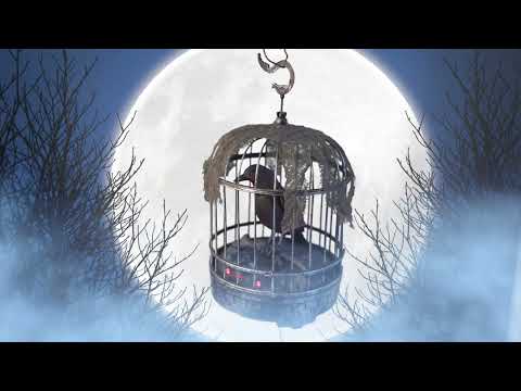Décoration Halloween: Corbeau en Cage - lumière, son & mouvement (32cm)