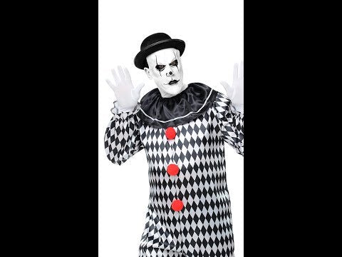 Halfmasker Harlekijn, Latex met Bolhoed