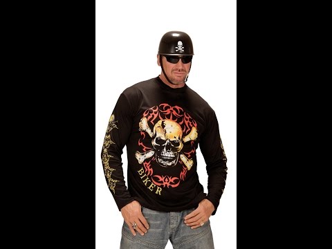 Biker T-shirt Homme Skull & Bones M-L