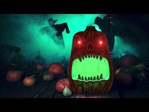 Halloween Decoration: Biting Pumpkin Candy Bowl with movement, light and sound (33cm)