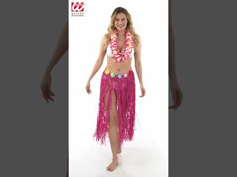 Jupe Hawaienne Rose Fleurs (80cm) - taille ajustable