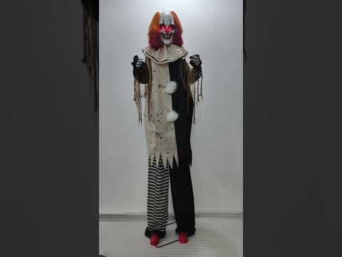 Halloween Animatronic Pop: Clown Groeiend - licht, geluid & beweging (225-270cm)