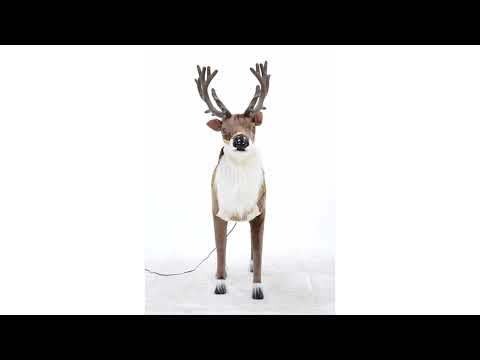 Rendier Kerstdecoratie beweging en geluid (143x122x35 cm)