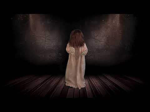 Halloween Standing Decoration: Peekaboo Girl - light, motion & sound (90cm)