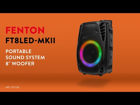Portable Sound System 8"-300W with Microphone (FT8LED-MK2)