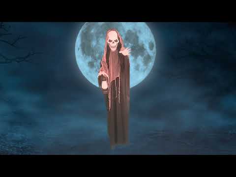 Décoration Halloween: Squelette Phantôme avec lumière et son (180cm)